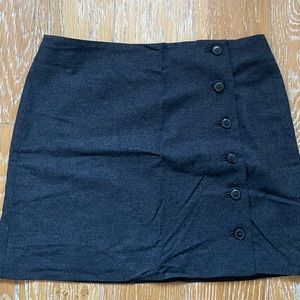 BANANA REPUBLIC Wool Mini Skirt with Buttons in Grainy Blue